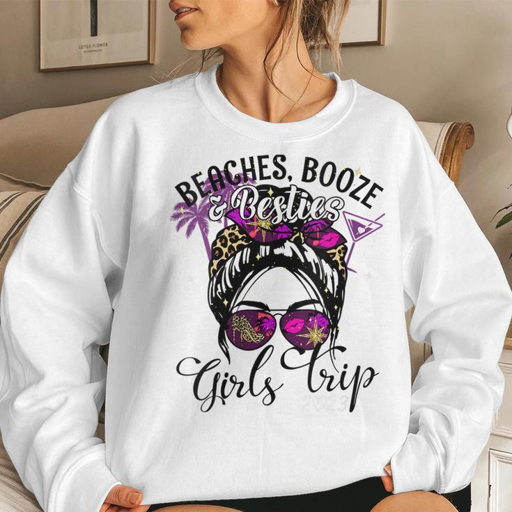 Womens Girls Trip 2023 Best Friend Beaches Booze And Besties Women Sweatshirt Gifts for Her