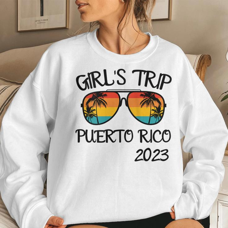 Womens Girls Trip Puerto Rico 2023 Sunglasses Summer Vacation Women Sweatshirt Gifts for Her