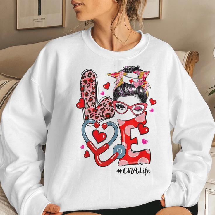 Love Cna Life Nurse Funny Valentines Day Women Women Crewneck Graphic Sweatshirt Gifts for Her