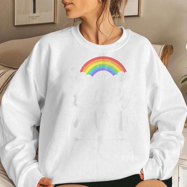 Lucky Mama With Rainbow For St Patricks Day Family Mom Women Sweatshirt Gifts for Her
