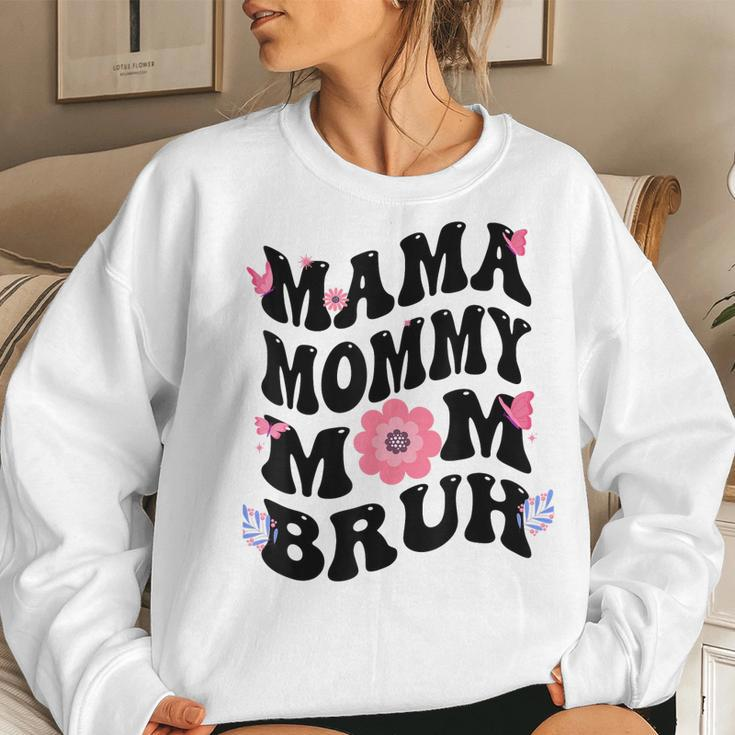 Mama Mommy Mom Bruh Groovy Vintage Mother Women Sweatshirt Gifts for Her
