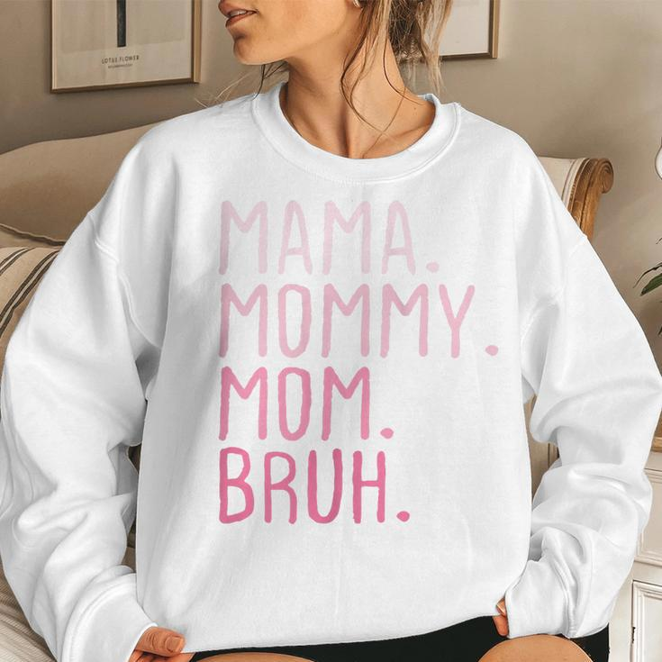 Womens Mama Mommy Mom Bruh Mommy And Me Mom Retro For Women Sweatshirt Gifts for Her