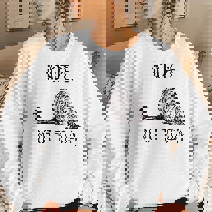 Nope Not Today Lazy Cat For Men Women Mom Kid Dad Women Sweatshirt Gifts for Her