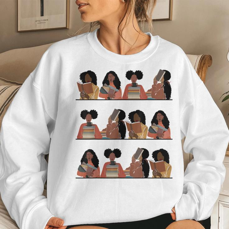 Pretty And Educated Black Women Read African American Bhm Women Crewneck Graphic Sweatshirt Gifts for Her