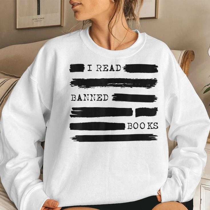 I Read Banned Books Banned Books Week Librarian Teacher Women Sweatshirt Gifts for Her