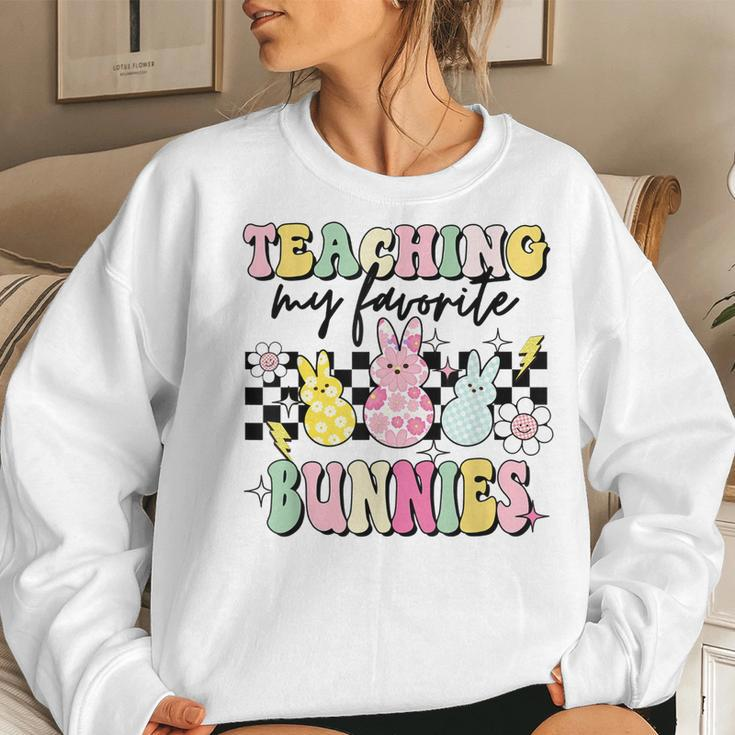 Teaching My Favorite Bunnies Cute Teacher Easter Day Women Sweatshirt Gifts for Her