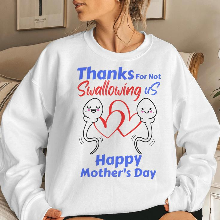 Thanks For Not Swallowing Us Happy Mothers Day Fathers Day  Women Crewneck Graphic Sweatshirt Gifts for Her