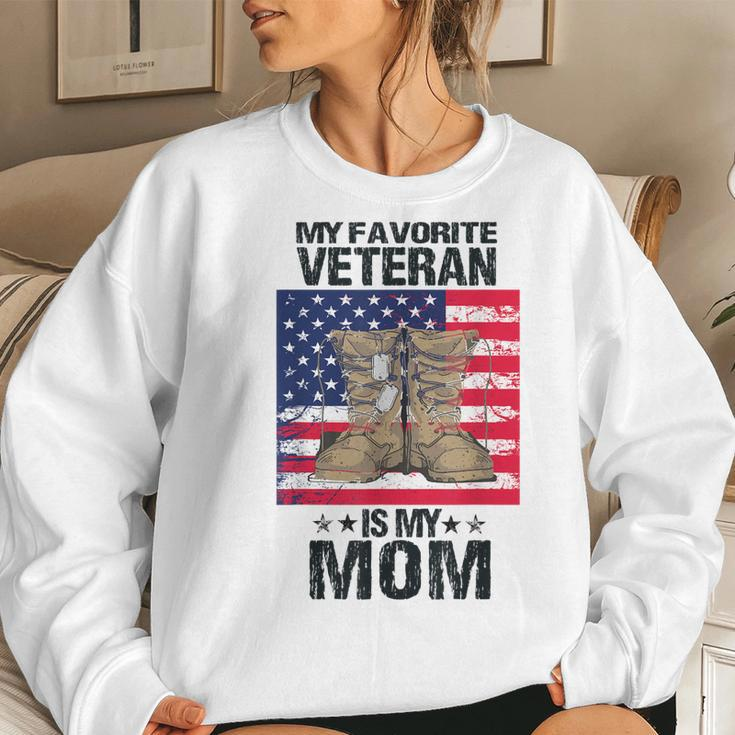 Veteran Mother Favorite Veteran Mothers Day Proud Kids Son Women Crewneck Graphic Sweatshirt Gifts for Her