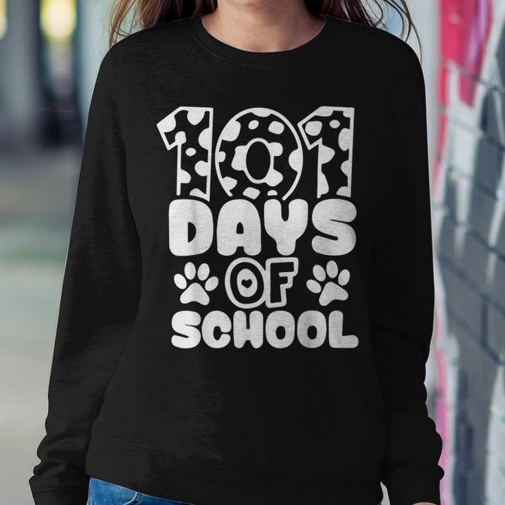 101 Days Of School Dog Paws 100Th Days Smarter Teacher Kids  Women Crewneck Graphic Sweatshirt