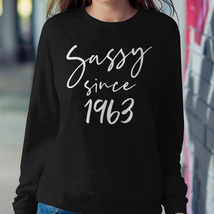 37 Vintage Sassy Since 1963 Classic Awesome Gift Mama Love Women Crewneck Graphic Sweatshirt Funny Gifts