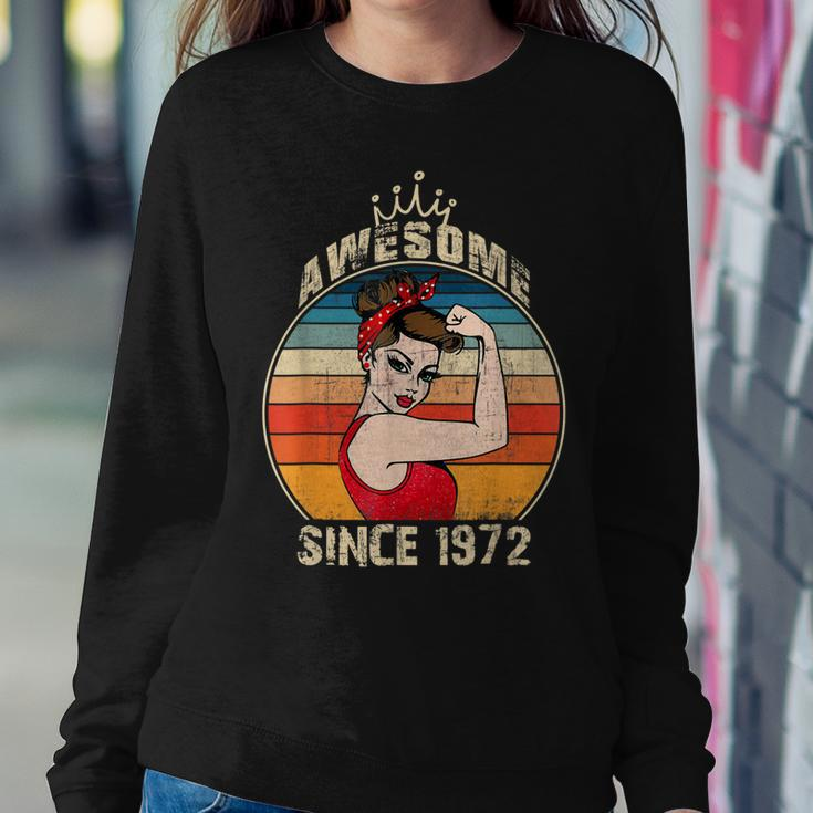 50 Year Old Awesome Since 1972 50Th Birthday Women Girls Women Crewneck Graphic Sweatshirt Funny Gifts