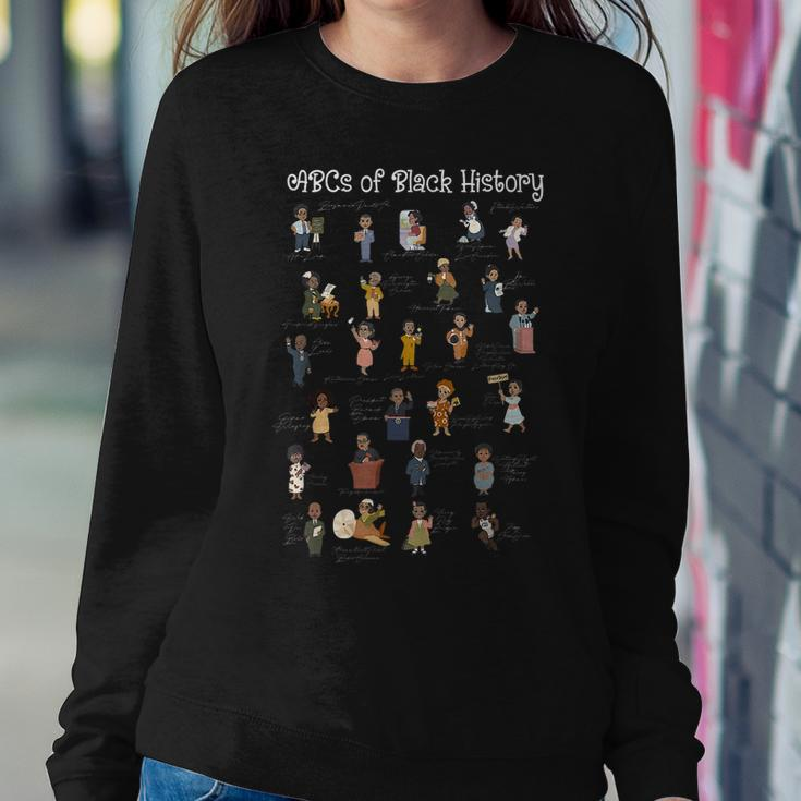 Abcs Of Black History Month Teacher African American Pride Women Crewneck Graphic Sweatshirt Funny Gifts