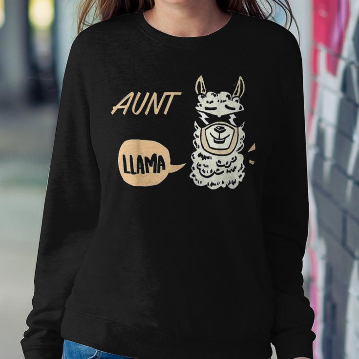 Auntie Llama Family Father Day Mother Day Women Crewneck Graphic Sweatshirt Funny Gifts