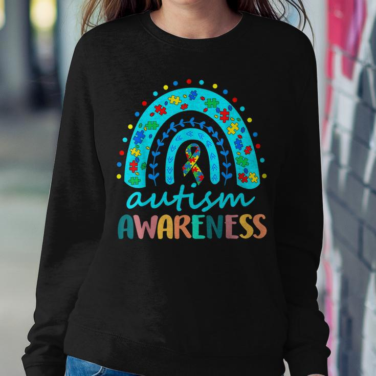Autism Awareness Rainbow Puzzle Autism Awareness Month Women Sweatshirt Unique Gifts