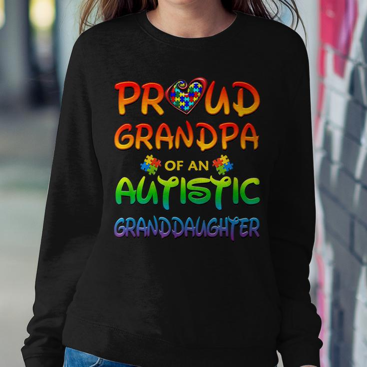 Autism Awareness Wear Proud Grandpa Of Granddaughter Women Crewneck Graphic Sweatshirt Funny Gifts