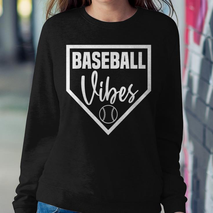 Baseball Inspired Vibes Dirt Sports Mom Distressed Pitch Women Crewneck Graphic Sweatshirt Funny Gifts