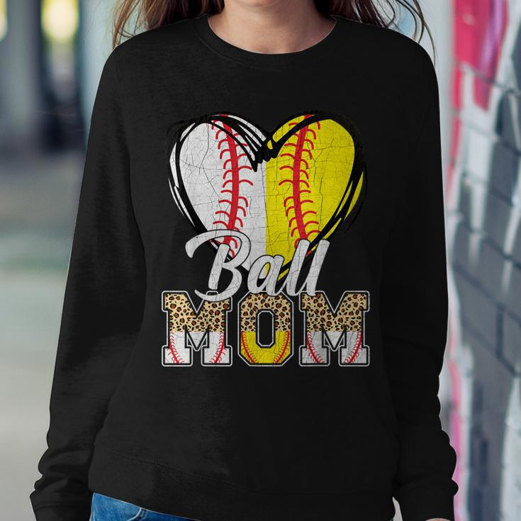 Baseball Softball Vintage Ball Mom Leopard Women Gift Women Crewneck Graphic Sweatshirt Funny Gifts