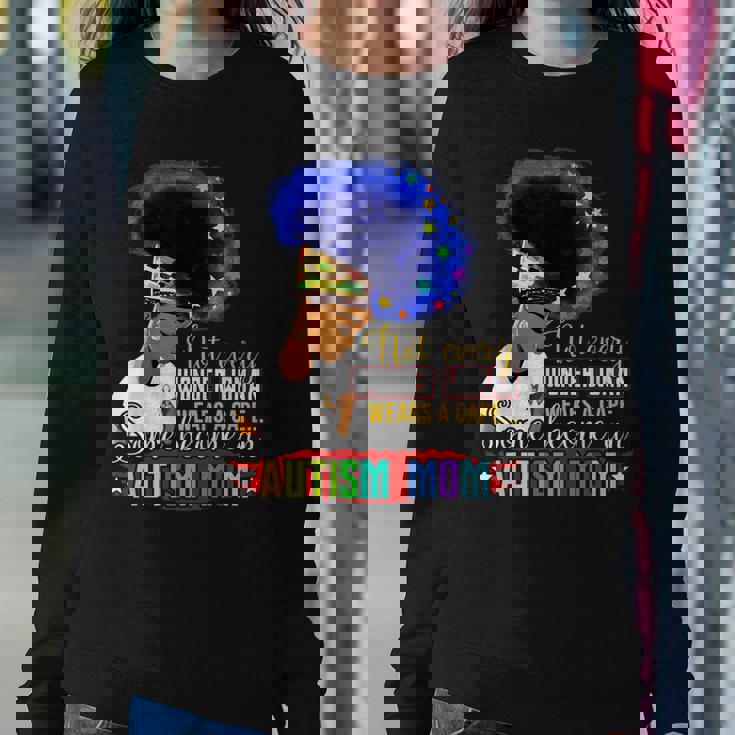 Black Afro American Autism Awareness Mom Rainbow Sparkle Women Crewneck Graphic Sweatshirt Personalized Gifts