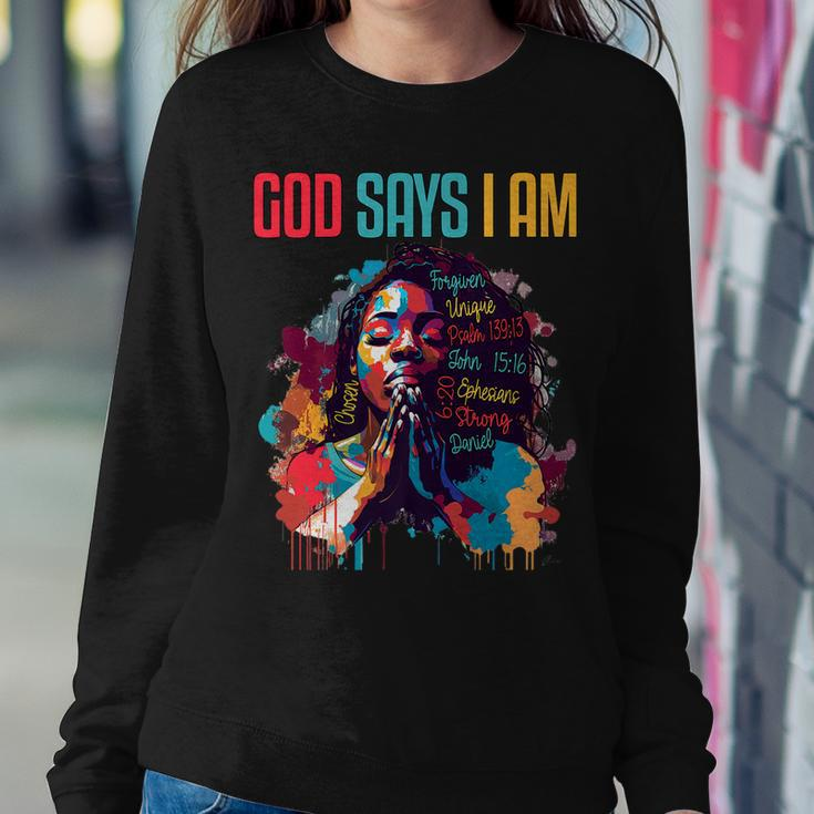 Black Queen God Says Am I Black Melanin History Month Pride Women Sweatshirt Unique Gifts