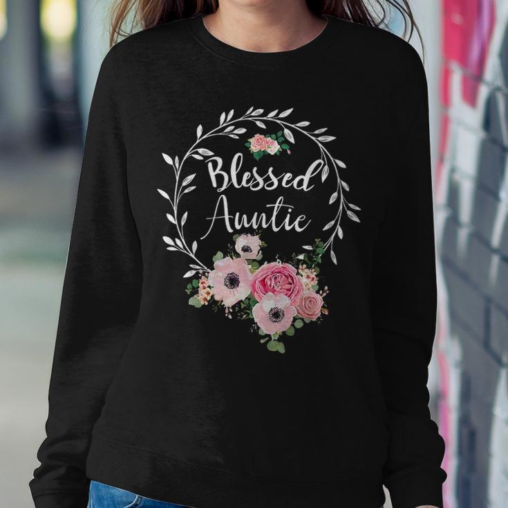Blessed Auntie Mothers Day Blessed To Be Called Aunt Women Crewneck Graphic Sweatshirt Funny Gifts