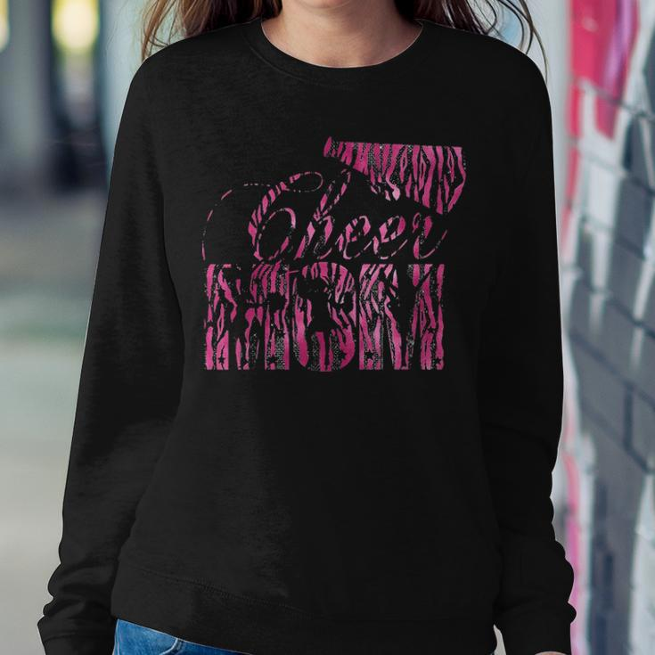 Cheer Mom Cheerleader Daughter Pink Black Tiger Women Crewneck Graphic Sweatshirt Funny Gifts
