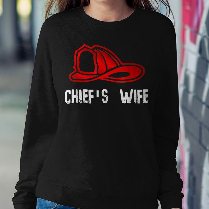 Chiefs Wife Firefighter Gift - Spouse Fire Company Women Crewneck Graphic Sweatshirt Funny Gifts