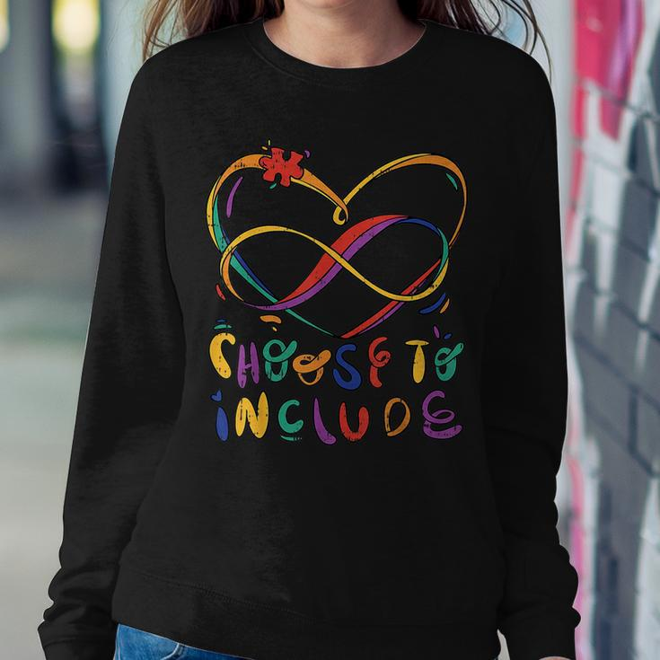 Choose To Include Autism Awareness Teacher Special Education Women Sweatshirt Unique Gifts