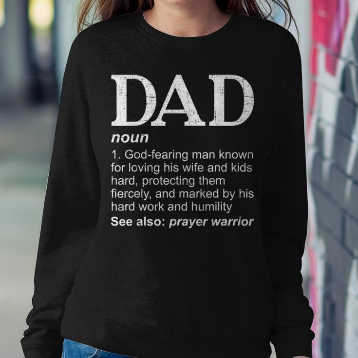 Christian Dad Definition Fathers Day Funny Dad Gift Women Crewneck Graphic Sweatshirt Funny Gifts