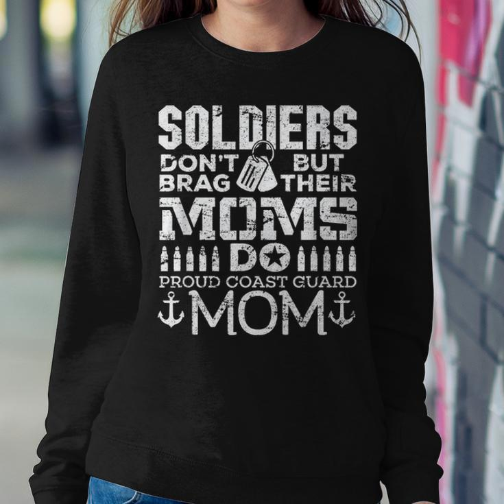 Coast Guard Mom Soldiers Dont Brag Mommy Gift Women Crewneck Graphic Sweatshirt Funny Gifts