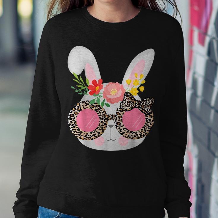 Cute Bunny Face Leopard Glasses Easter For Women N Girl Women Sweatshirt Unique Gifts