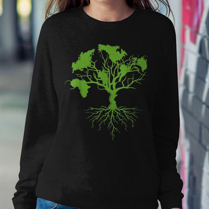 Earth Day 2023 Cute World Map Tree Pro Environment Plant Women Sweatshirt Unique Gifts