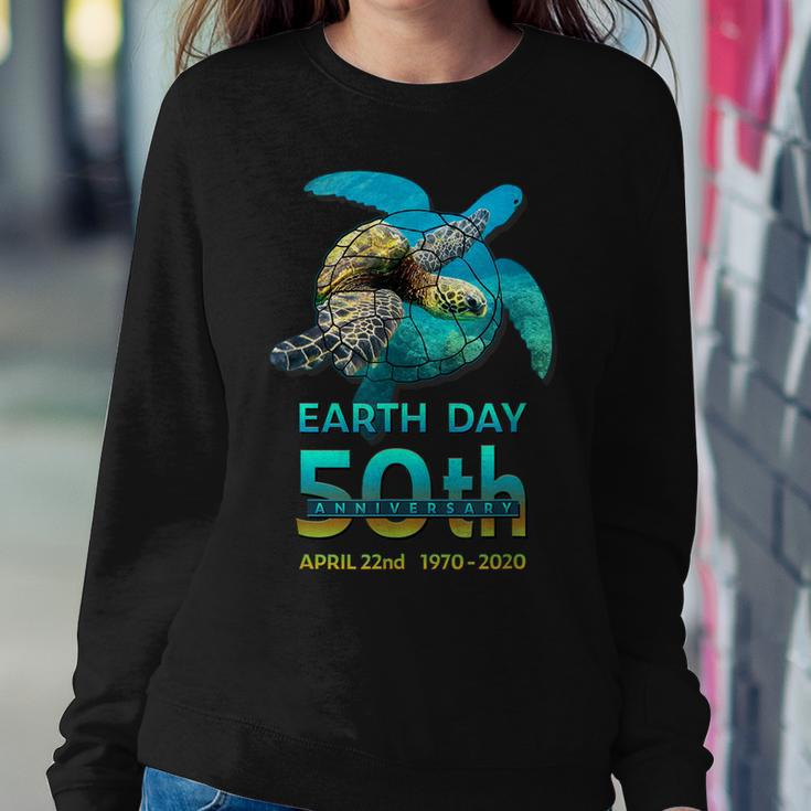 Earth Day 50Th Anniversary Sea Turtle Silhouette Women Sweatshirt Unique Gifts