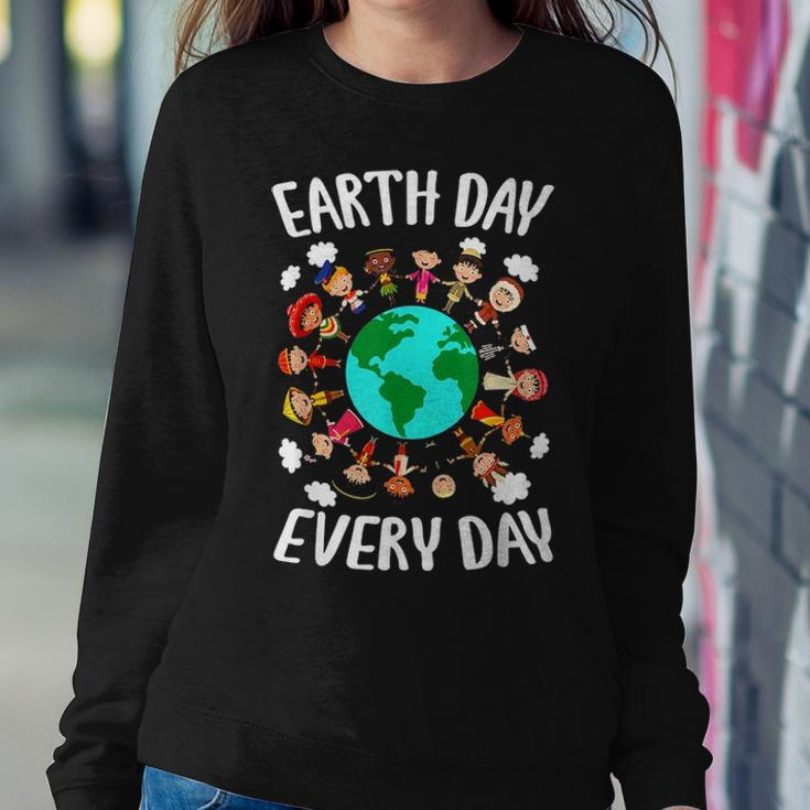 Earth Day Everyday All Human Races To Save Mother Earth 2021 Women Crewneck Graphic Sweatshirt Funny Gifts