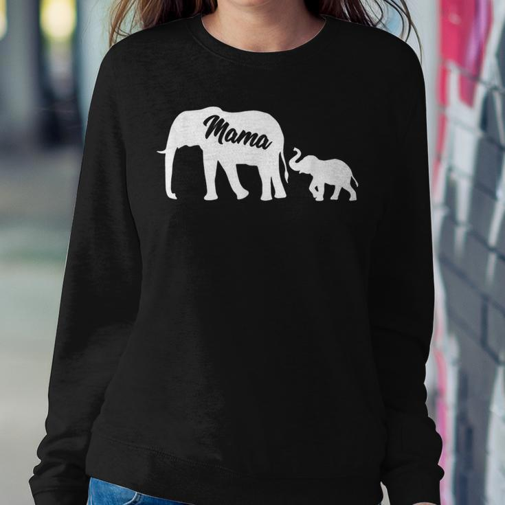 Elephant Mama With Baby Mothers Day Mom Gift Women Crewneck Graphic Sweatshirt Personalized Gifts
