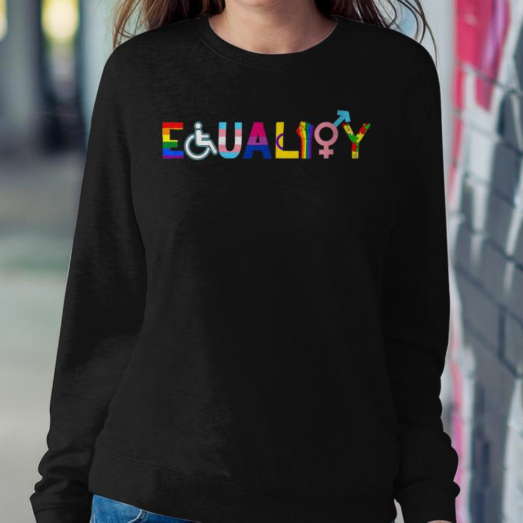 Womens Equality Lgbt Pride Rainbow Flag Gay Lesbian Trans Pans Women Sweatshirt Unique Gifts