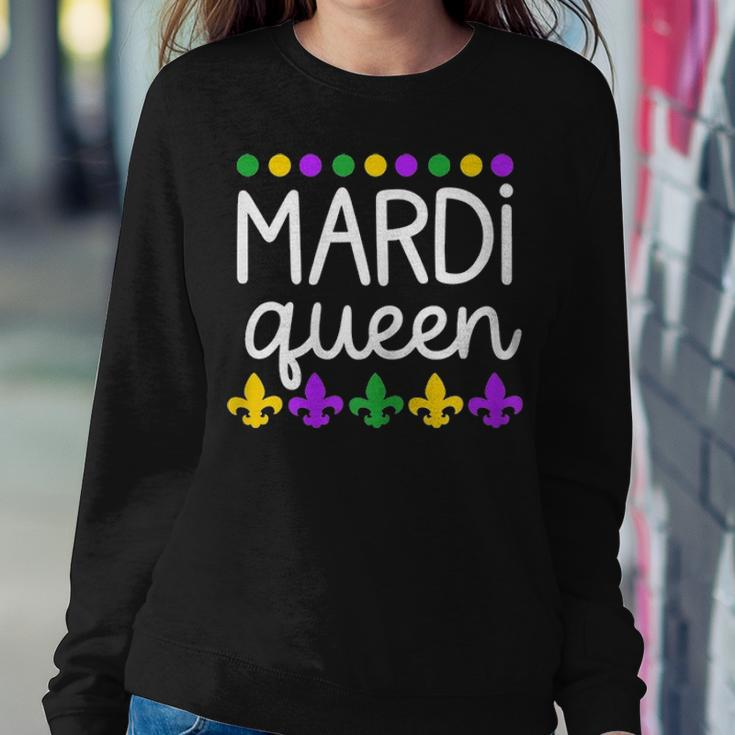 Family Matching Set Gag Funny Gift For Mom Wife Mardi Queen V2 Women Crewneck Graphic Sweatshirt Funny Gifts
