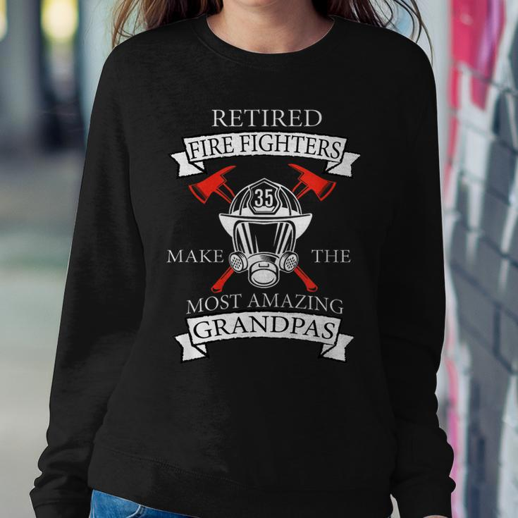 Fathers Day Fireman Grandpa Gift Retired Fire Fighters Women Crewneck Graphic Sweatshirt Funny Gifts