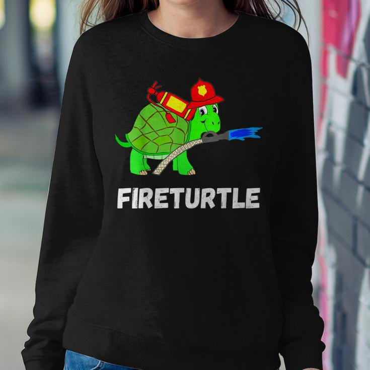Fire Fighter Sea Turtle Tortoise Firefighter Fireman Women Crewneck Graphic Sweatshirt Funny Gifts