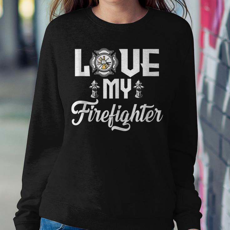 Fire Fighter Women Wife Of The Firefighter Women Crewneck Graphic Sweatshirt Funny Gifts