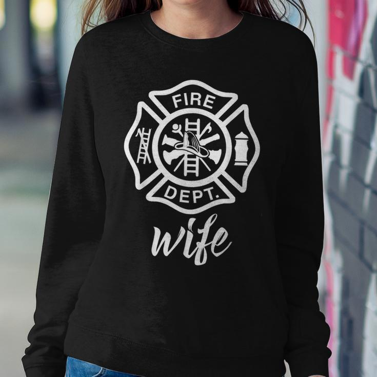Fire Fighters Wife - Firefighter Women Crewneck Graphic Sweatshirt Funny Gifts