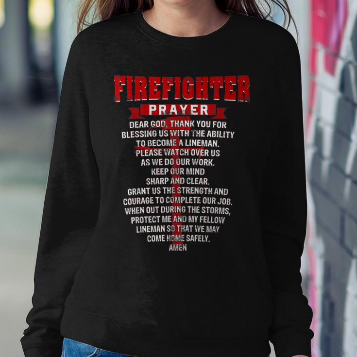 Firefighters Prayer Funny Christian Firemans Dad Husband Women Crewneck Graphic Sweatshirt Funny Gifts