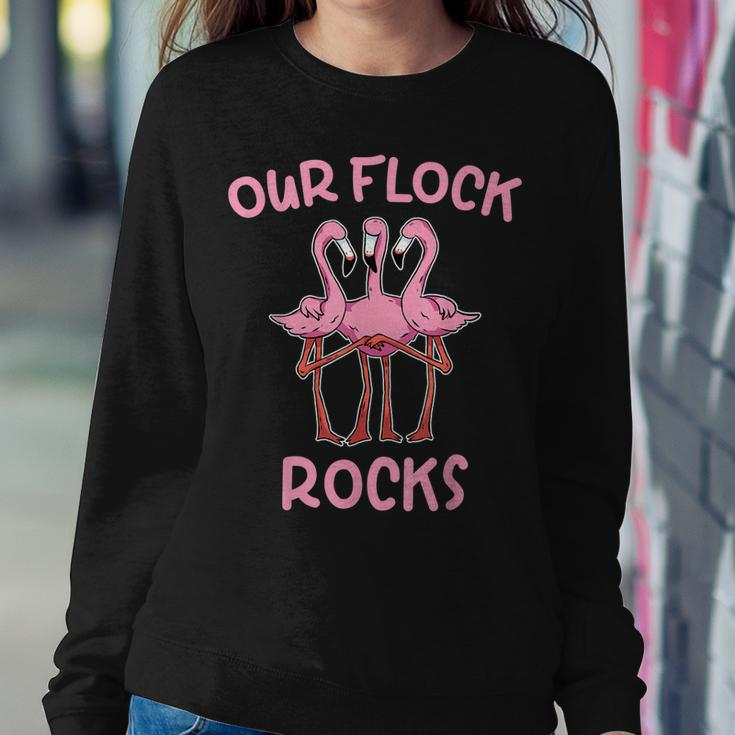 Our Flock Rocks Flamingo Matching Family Vacation Group Women Sweatshirt Unique Gifts