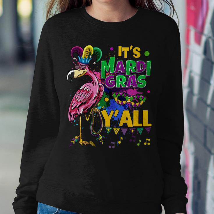 Funny Carnival Party Gift Idea Flamingo Mardi Gras V6 Women Crewneck Graphic Sweatshirt Funny Gifts