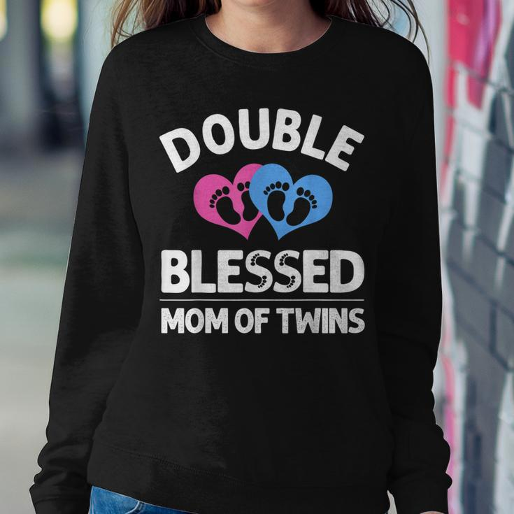 Funny New Mom Of Twins Gift For Women Mother Announcement Women Crewneck Graphic Sweatshirt Funny Gifts