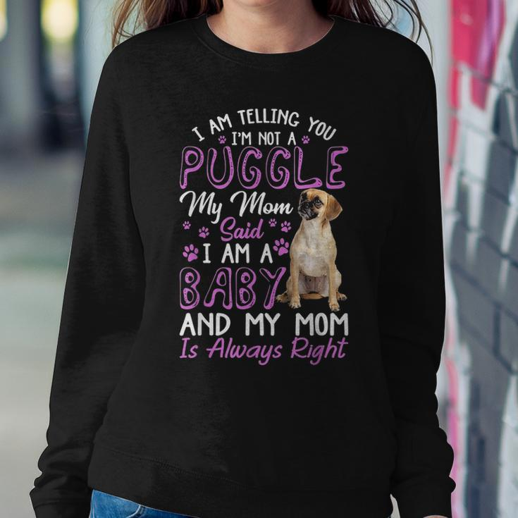 Funny Puggle Mom Dog Lovers Gift Women Crewneck Graphic Sweatshirt Funny Gifts