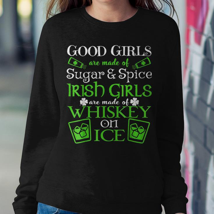 Funny Quote Irish Girls Are Whiskey On Ice St Patricks Day Women Crewneck Graphic Sweatshirt Funny Gifts