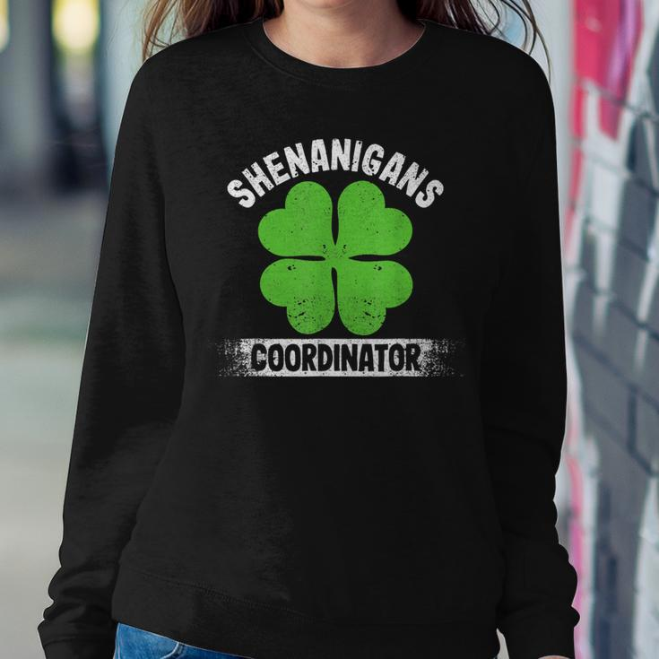 Funny Teacher St Patricks Day Irish Shenanigans Coordinator Women Crewneck Graphic Sweatshirt Personalized Gifts
