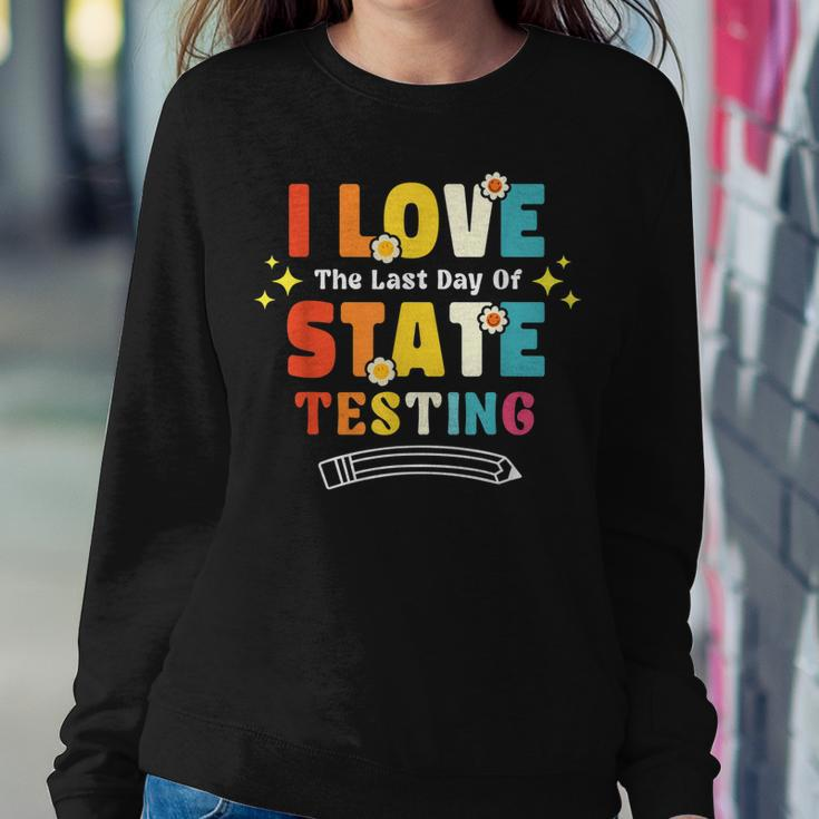Funny Testing Day I Love State Testing Teacher School Women Crewneck Graphic Sweatshirt Personalized Gifts