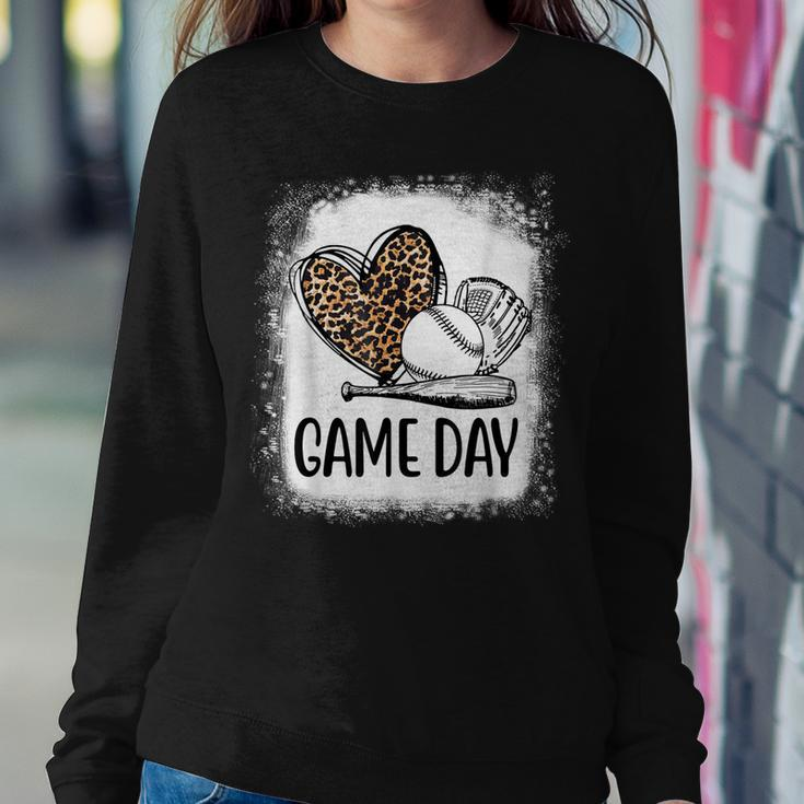 Game Day Baseball Decorations Leopard Heart Soccer Mom Mama Women Sweatshirt Unique Gifts