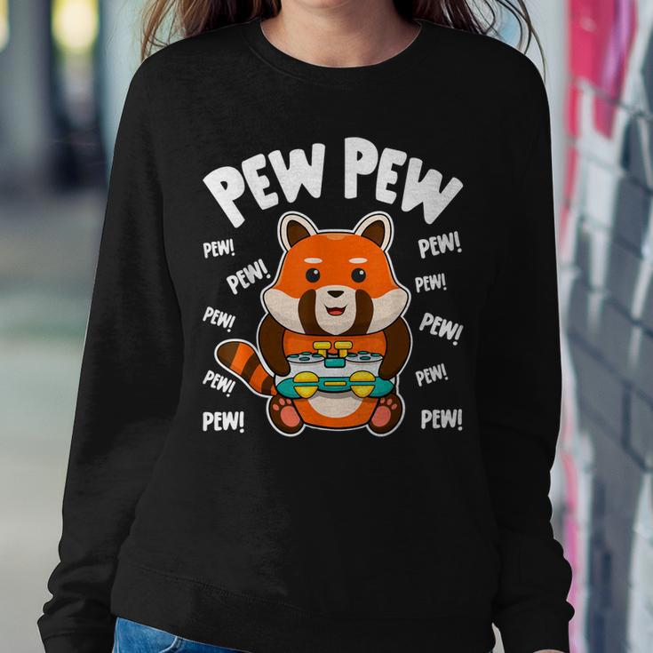 Gamer Red Panda Pew Pew Cute Kawaii Red Panda Video Games Women Sweatshirt Unique Gifts